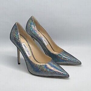 Jimmy Choo Silver Glitter Heels